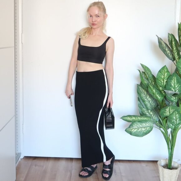 NEW Zara Knitted Maxi Sports Chic Skirt - Picture 1 of 7